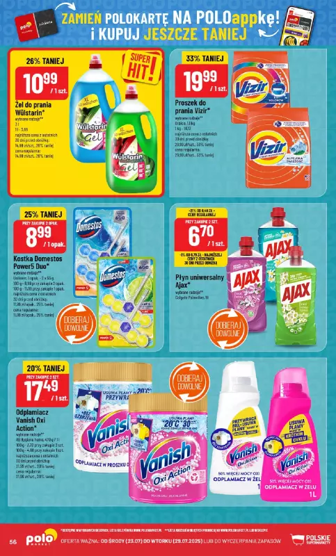 POLOmarket - gazetka promocyjna Gazetka od środy 23.07 do wtorku 29.07 - strona 56