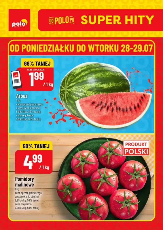POLOmarket - gazetka promocyjna Super hity od poniedziałku 28.07 do wtorku 29.07