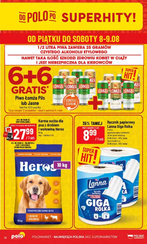POLOmarket - gazetka promocyjna Gazetka od środy 06.08 do wtorku 12.08 - strona 12