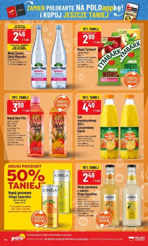 POLOmarket - gazetka promocyjna Gazetka od środy 06.08 do wtorku 12.08 - strona 54