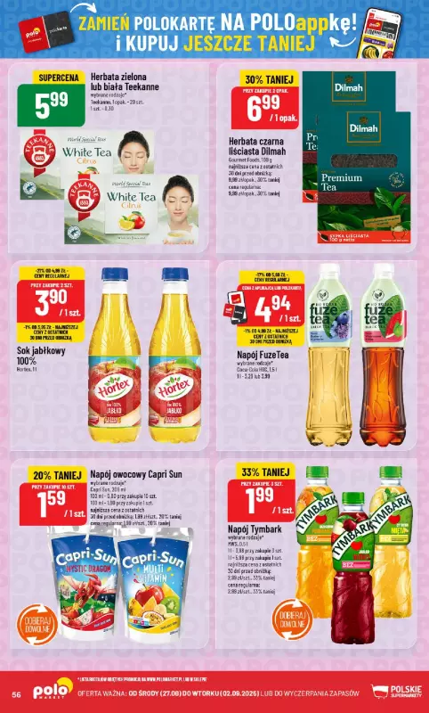 POLOmarket - gazetka promocyjna Gazetka od środy 27.08 do wtorku 02.09 - strona 56
