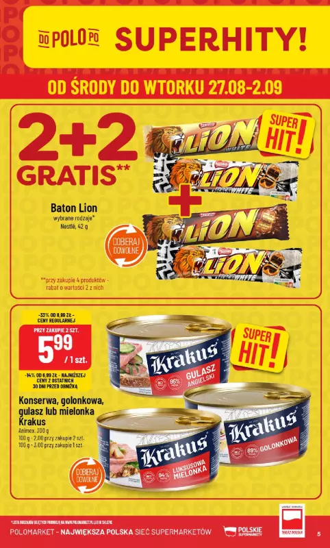 POLOmarket - gazetka promocyjna Gazetka od środy 27.08 do wtorku 02.09 - strona 5