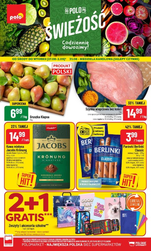 POLOmarket - gazetka promocyjna Gazetka od środy 27.08 do wtorku 02.09
