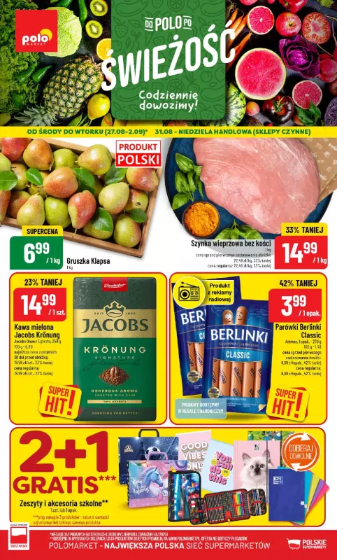 POLOmarket - gazetka promocyjna Gazetka od środy 27.08 do wtorku 02.09