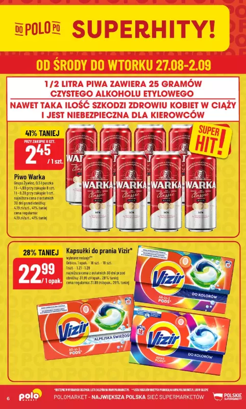 POLOmarket - gazetka promocyjna Gazetka od środy 27.08 do wtorku 02.09 - strona 6