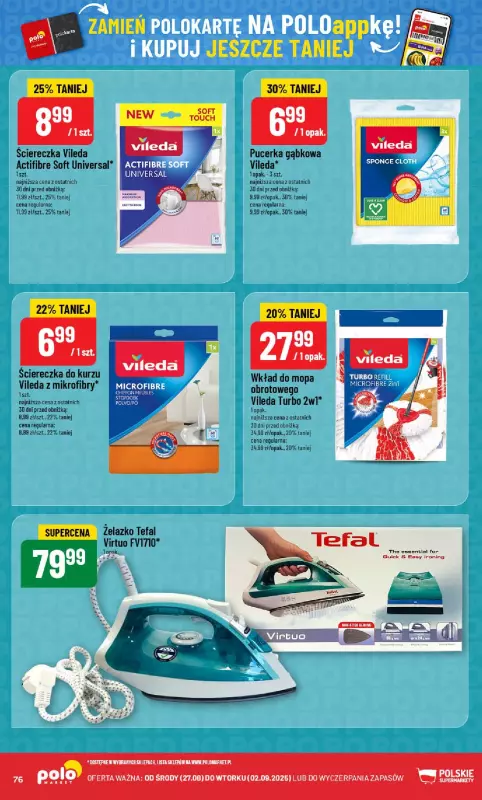 POLOmarket - gazetka promocyjna Gazetka od środy 27.08 do wtorku 02.09 - strona 76