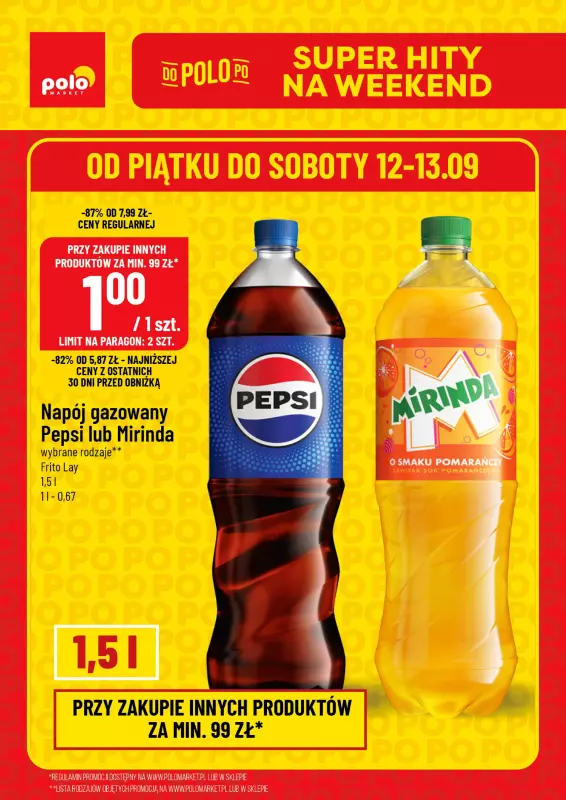POLOmarket - gazetka promocyjna Super Hity na weekend od czwartku 11.09 do poniedziałku 15.09