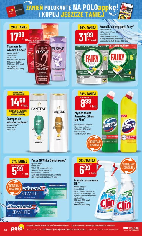 POLOmarket - gazetka promocyjna Gazetka od środy 17.09 do wtorku 23.09 - strona 64