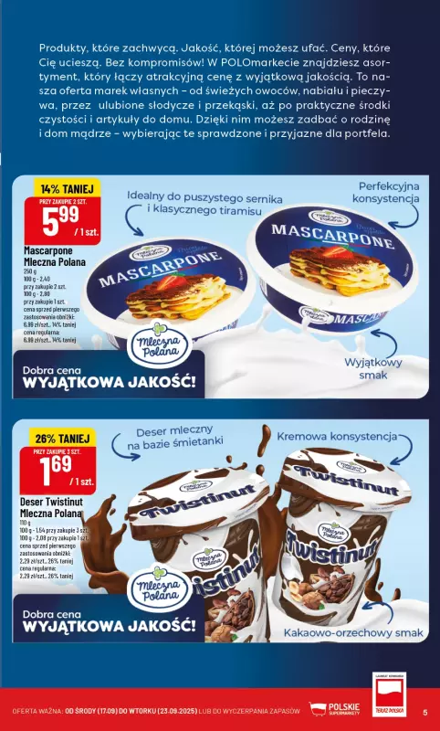 POLOmarket - gazetka promocyjna Gazetka od środy 17.09 do wtorku 23.09 - strona 5