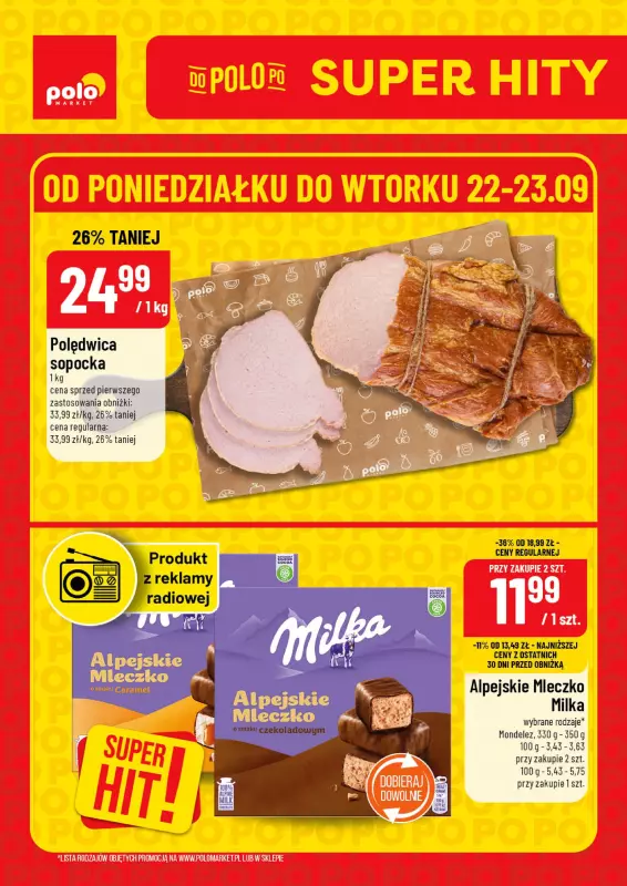 POLOmarket - gazetka promocyjna Super hity od poniedziałku 22.09 do wtorku 23.09