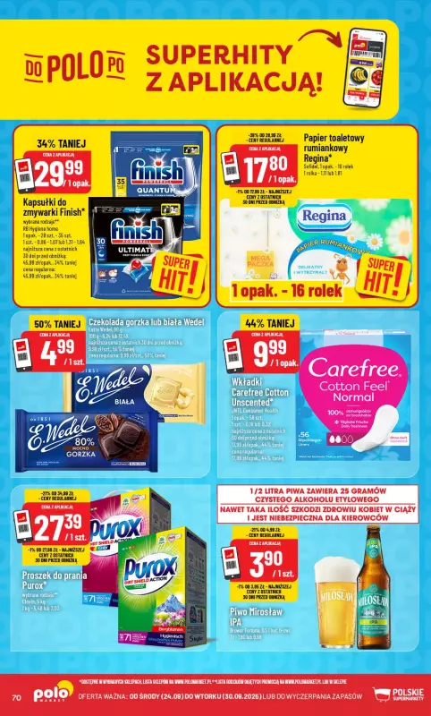 POLOmarket - gazetka promocyjna Gazetka od środy 24.09 do wtorku 30.09 - strona 70