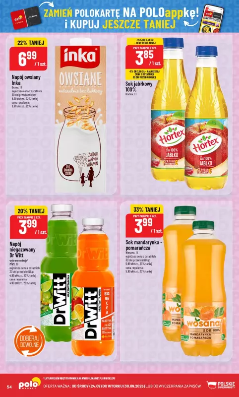 POLOmarket - gazetka promocyjna Gazetka od środy 24.09 do wtorku 30.09 - strona 54
