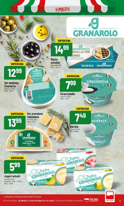 POLOmarket - gazetka promocyjna Włoskie produkty od środy 01.10 do wtorku 14.10 - strona 3
