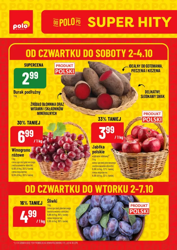 POLOmarket - gazetka promocyjna Super hity na weekend od piątku 03.10 do wtorku 07.10