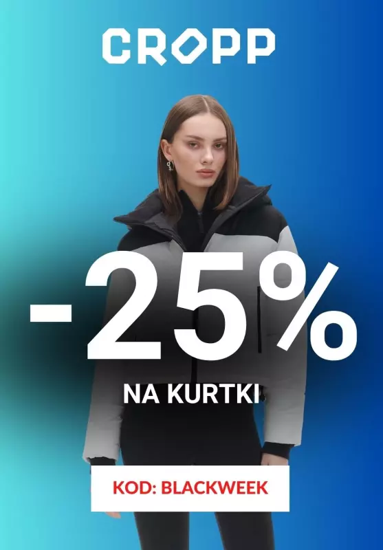 Cropp - gazetka promocyjna -25% na kurtki od wtorku 26.11 do czwartku 28.11