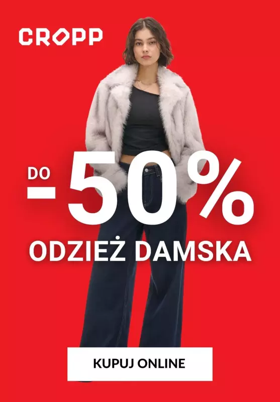 Cropp - gazetka promocyjna Do -50% na odzież damską od poniedziałku 30.12 