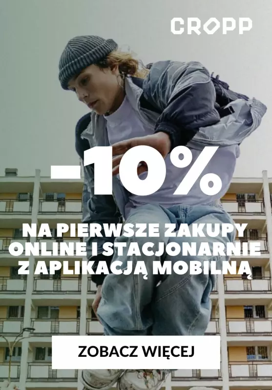 Cropp - gazetka promocyjna -10% na pierwsze zakupy z aplikacją od środy 15.01 