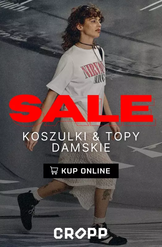 Cropp - gazetka promocyjna Wyprzedaż: Koszulki i topy damskie - od 8,99 zł od środy 06.08 
