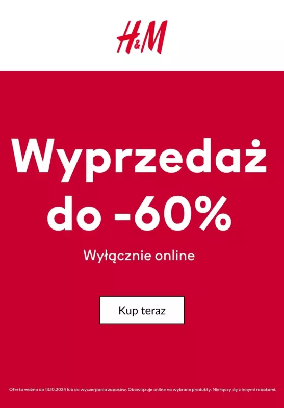 H&M - gazetka promocyjna Wyprzedaż do -60% od czwartku 03.10 do czwartku 10.10