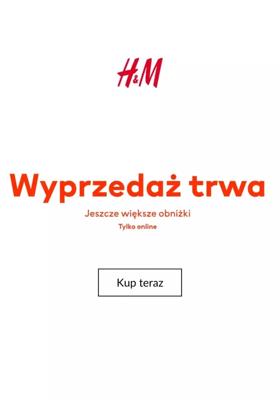 H&M - gazetka promocyjna Wyprzedaż trwa TYLKO ONLINE od poniedziałku 20.01 do poniedziałku 27.01