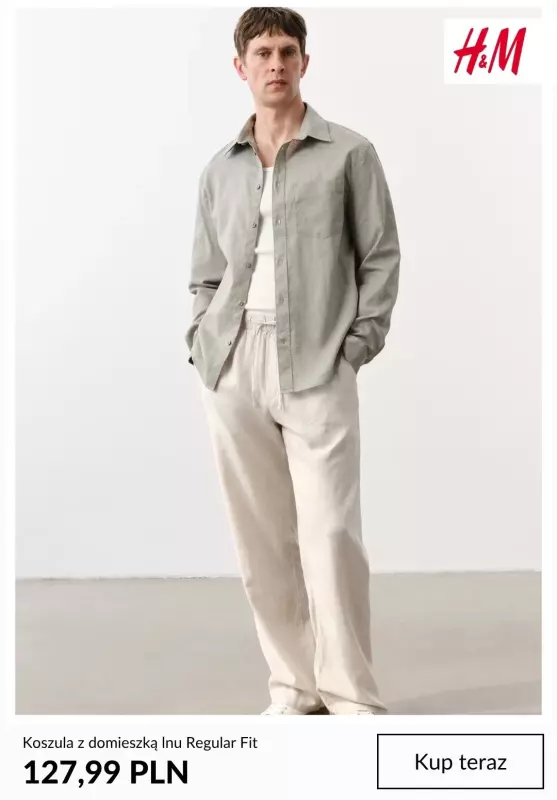 H&M - gazetka promocyjna Męska odzież LNIANA od soboty 31.05  - strona 8