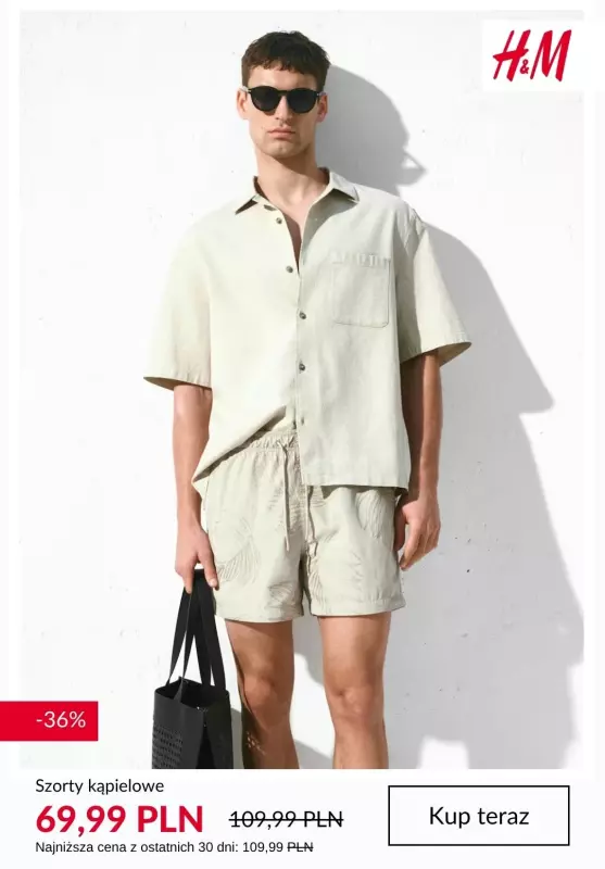 H&M - gazetka promocyjna Męskie szorty kąpielowe - PROMOCJE   - strona 2