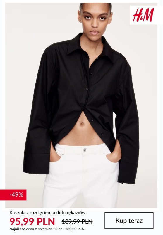 H&M - gazetka promocyjna WYPRZEDAŻ - damskie bluzki i koszule od piątku 27.06  - strona 4