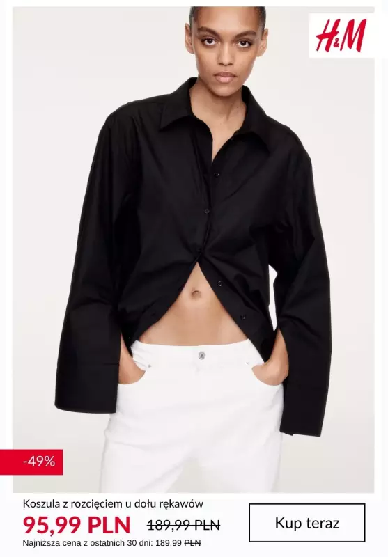 H&M - gazetka promocyjna WYPRZEDAŻ - damskie bluzki i koszule od piątku 27.06  - strona 4