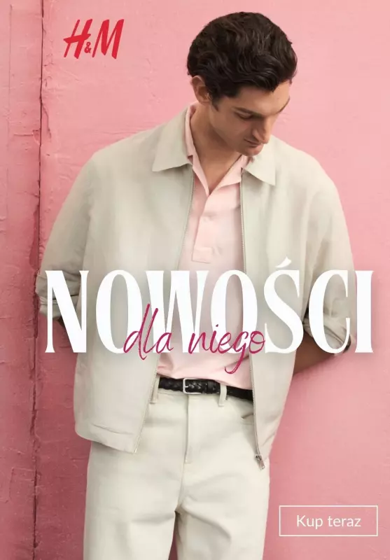 H&M - gazetka promocyjna NOWOŚCI dla niego od poniedziałku 14.07 