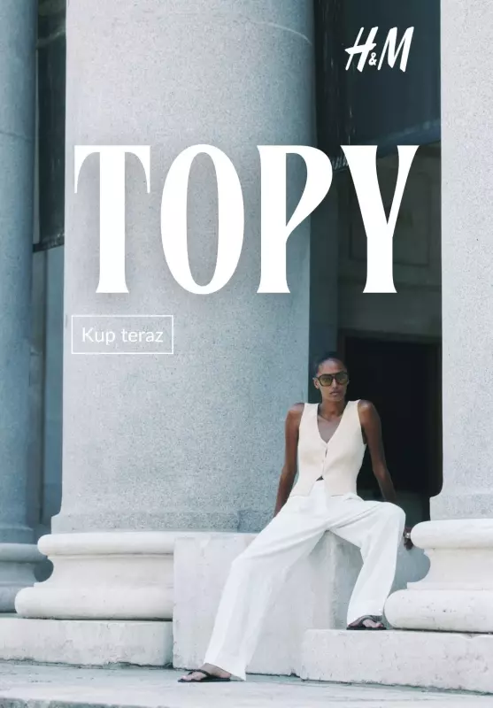 H&M - gazetka promocyjna TOPY damskie od piątku 25.07 