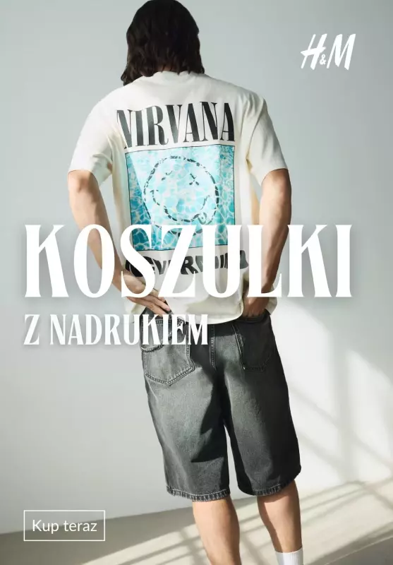 H&M - gazetka promocyjna Męskie koszulki z nadrukiem od soboty 26.07 