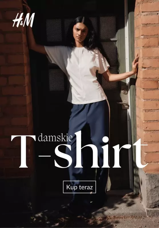 H&M - gazetka promocyjna T-shirt damski od 27,99 PLN od poniedziałku 01.09 