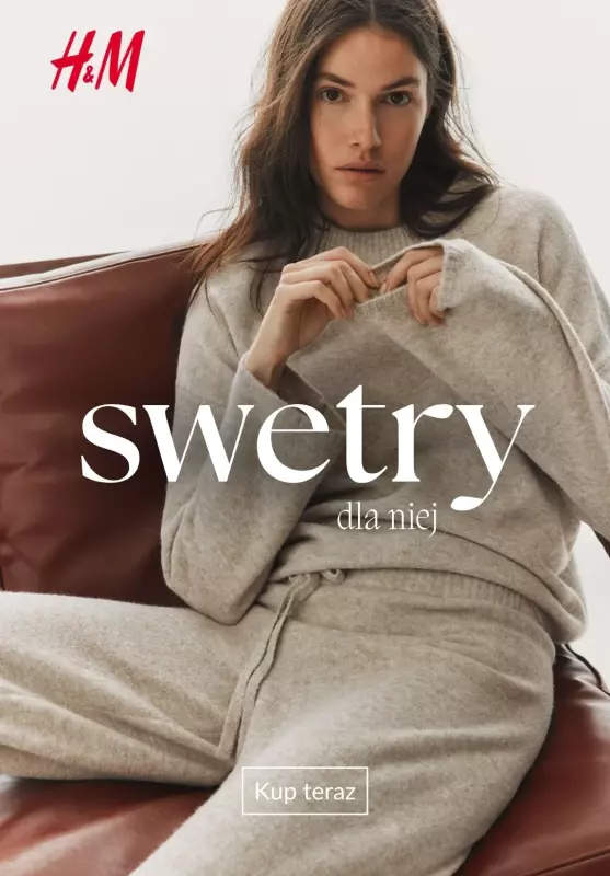 H&M - gazetka promocyjna Damskie swetry na chłodniejsze dni  