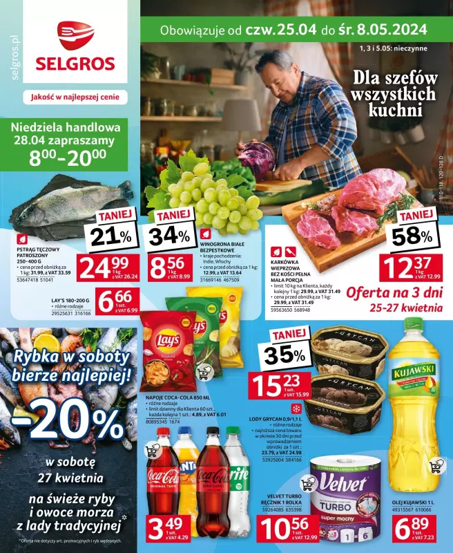 Selgros - gazetka promocyjna Oferta spożywcza od czwartku 25.04 do środy 08.05