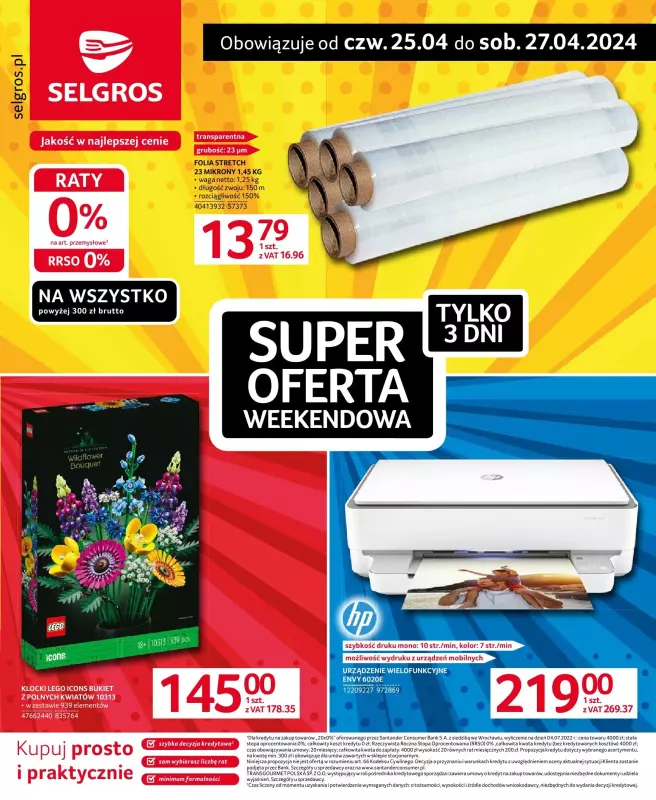 Selgros - gazetka promocyjna Super oferta na 3 dni od czwartku 25.04 do soboty 27.04