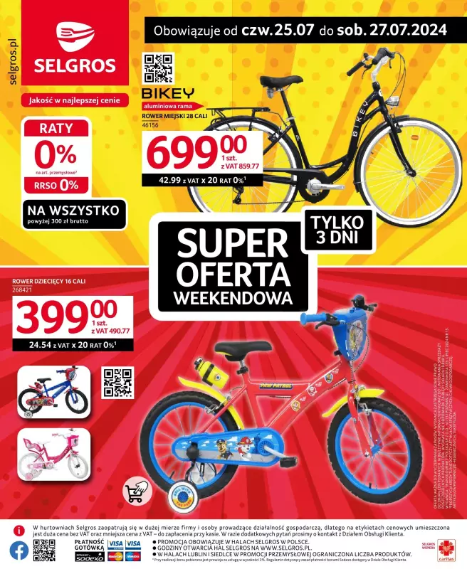 Selgros - gazetka promocyjna Super oferta na 3 dni od czwartku 25.07 do soboty 27.07