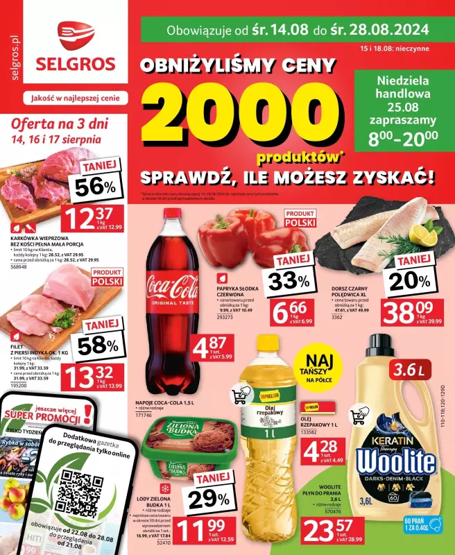 Selgros - gazetka promocyjna Oferta spożywcza od środy 14.08 do środy 28.08