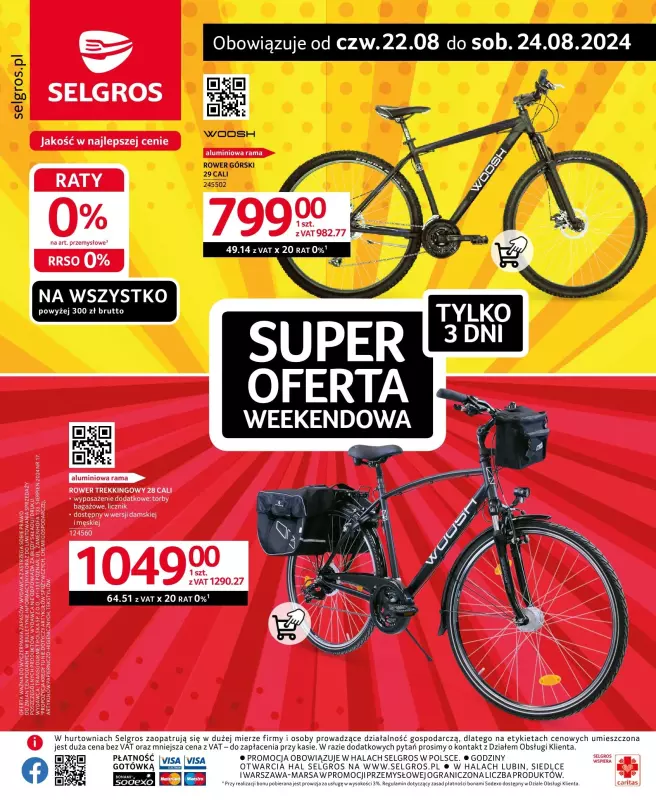 Selgros - gazetka promocyjna Super oferta weekendowa od czwartku 22.08 do soboty 24.08