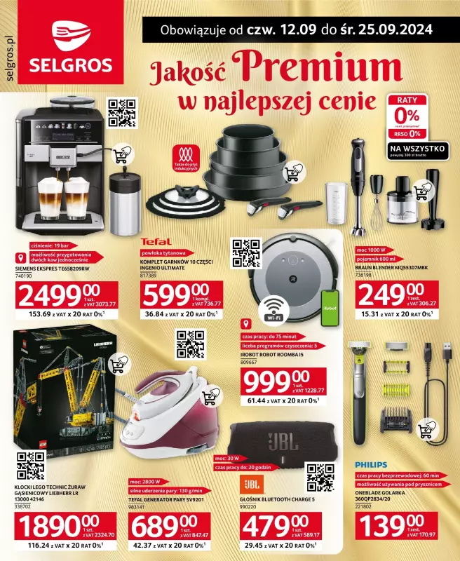 Selgros - gazetka promocyjna Katalog Premium od czwartku 12.09 do środy 25.09