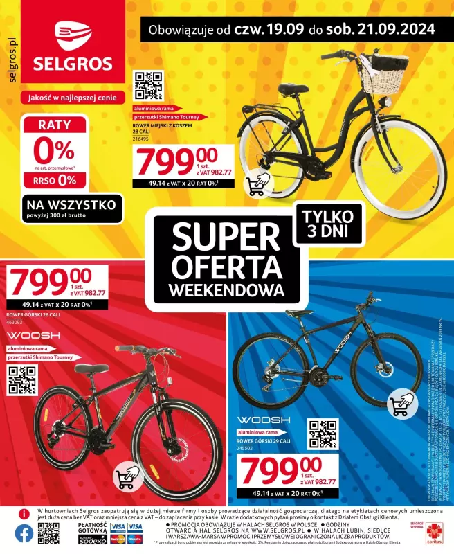 Selgros - gazetka promocyjna Super oferta weekendowa od czwartku 19.09 do soboty 21.09