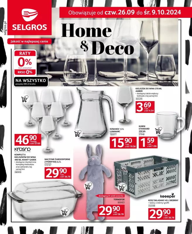 Selgros - gazetka promocyjna Katalog Home&Deco od czwartku 26.09 do środy 09.10