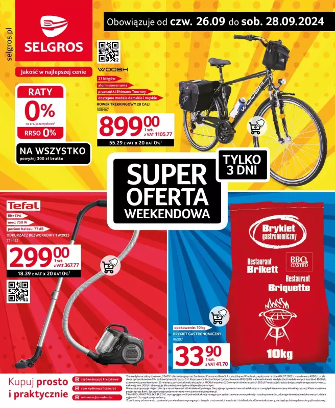 Selgros - gazetka promocyjna Super oferta na 3 dni od czwartku 26.09 do soboty 28.09