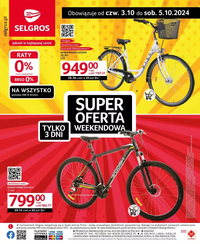 Selgros - gazetka promocyjna Super oferta na 3 dni od czwartku 03.10 do soboty 05.10