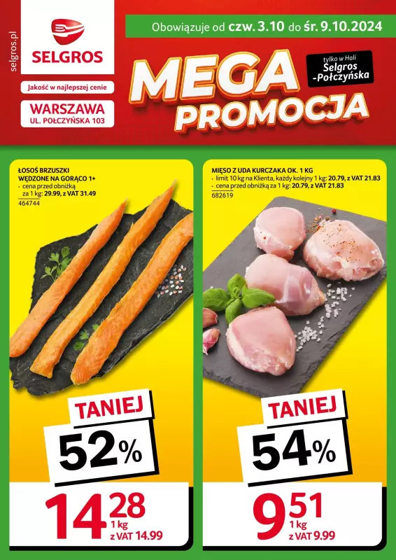 Selgros - gazetka promocyjna Warszawa I Mega promocja od czwartku 03.10 do środy 09.10