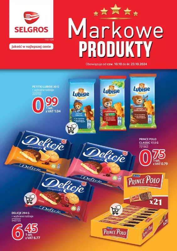 Selgros - gazetka promocyjna Markowe produkty od czwartku 10.10 do środy 23.10