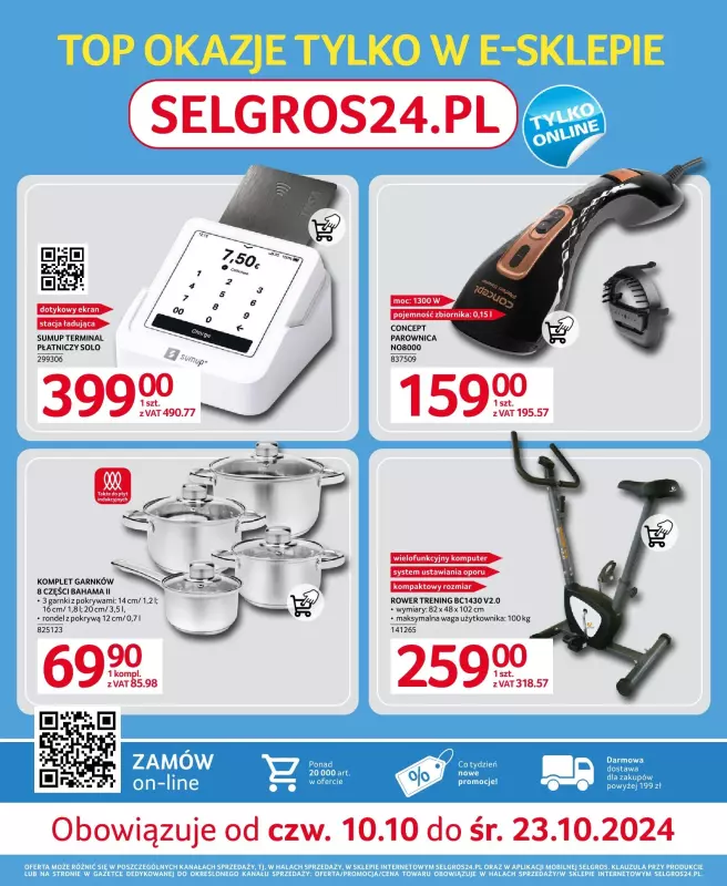 Selgros - gazetka promocyjna Top Okazje Tylko W E-Sklepie od czwartku 10.10 do środy 23.10