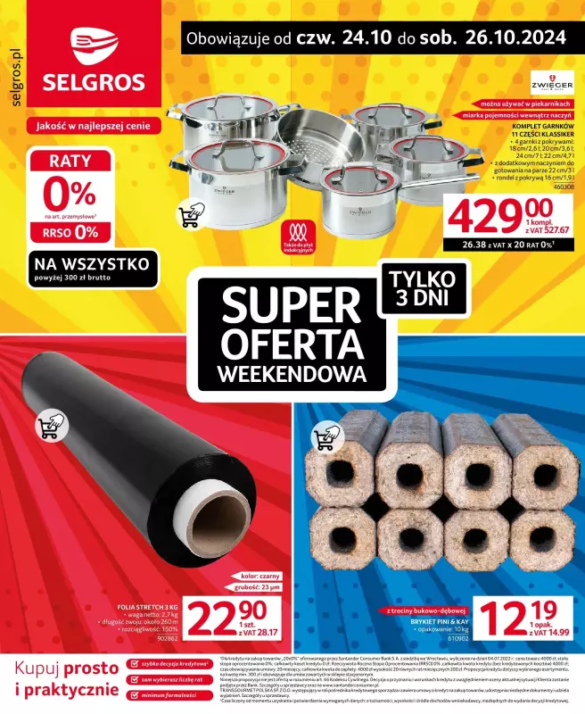 Selgros - gazetka promocyjna Super oferta weekendowa od czwartku 24.10 do soboty 26.10