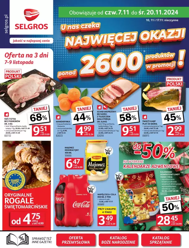 Selgros - gazetka promocyjna Oferta spożywcza od czwartku 07.11 do środy 20.11