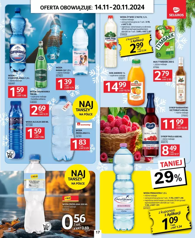 Selgros - gazetka promocyjna Oferta spożywcza od czwartku 14.11 do środy 20.11 - strona 17