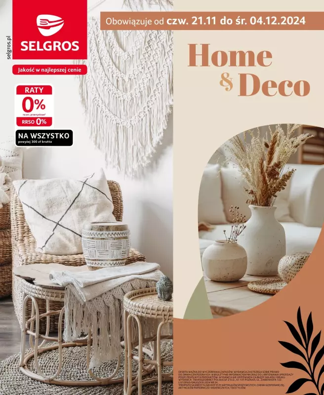 Selgros - gazetka promocyjna Katalog Home & Deco od czwartku 21.11 do środy 04.12